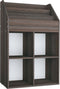 vidaXL - Kindertijdschriftenrek - 71x30x114 - cm - bewerkt - hout - grijs - en - eiken