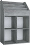 vidaXL - Kindertijdschriftenrek - 71x30x114 - cm - bewerkt - hout - betongrijs