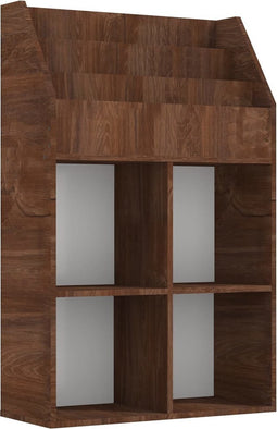 vidaXL - Kindertijdschriftenrek - 71x30x114 - cm - bewerkt - hout - bruineiken