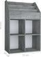 vidaXL - Kindertijdschriftenrek - 71x30x114 - cm - bewerkt - hout - betongrijs