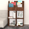 vidaXL - Kindertijdschriftenrek - 71x30x114 - cm - bewerkt - hout - bruineiken