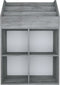 vidaXL - Kindertijdschriftenrek - 71x30x114 - cm - bewerkt - hout - betongrijs