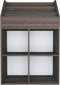 vidaXL - Kindertijdschriftenrek - 71x30x114 - cm - bewerkt - hout - grijs - en - eiken