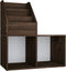 vidaXL - Kindertijdschriftenrek - 71x30x78,5 - cm - bewerkt - hout - gerookt - eiken