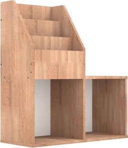 vidaXL - Kindertijdschriftenrek - 71x30x78,5 - cm - bewerkt - hout - sonoma - eiken