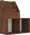 vidaXL - Kindertijdschriftenrek - 71x30x78,5 - cm - bewerkt - hout - bruineiken