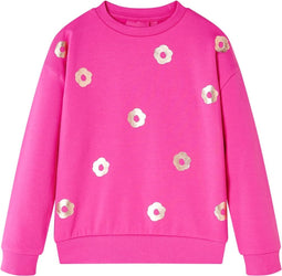 vidaXL-Kindertrui-bloemenprint-116-donkerroze
