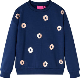 vidaXL-Kindertrui-bloemenprint-128-marineblauw