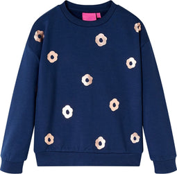 vidaXL-Kindertrui-bloemenprint-92-marineblauw