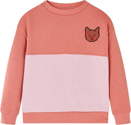 vidaXL-Kindertrui-blokontwerp-en-kattenprint-128-roze