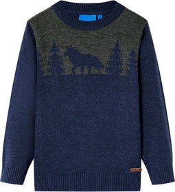 vidaXL-Kindertrui-gebreid-140-marineblauw