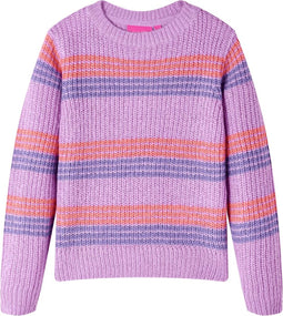 vidaXL-Kindertrui-gebreid-met-strepen-140-lila-en-roze