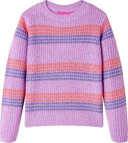 vidaXL-Kindertrui-gebreid-met-strepen-92-lila-en-roze