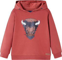 vidaXL-Kindertrui-met-capuchon-ossenprint-128-roodbruin