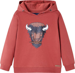 vidaXL-Kindertrui-met-capuchon-ossenprint-92-roodbruin