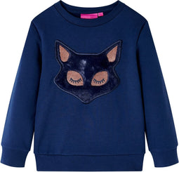 vidaXL-Kindertrui-met-donzige-vos-92-marineblauw