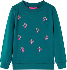 vidaXL-Kindertrui-met-glitterprint-116-donkergroen