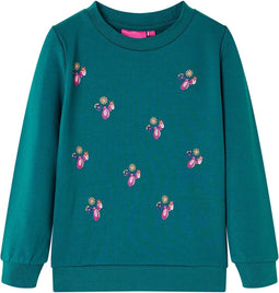 vidaXL-Kindertrui-met-glitterprint-92-donkergroen