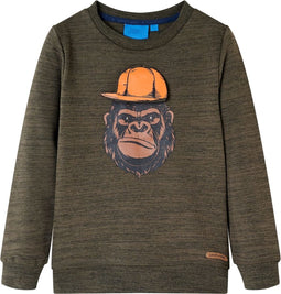 vidaXL-Kindertrui-met-gorillaprint-128-gemêleerd-donkerkakikleurig