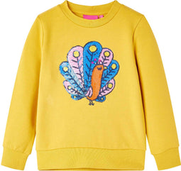 vidaXL-Kindertrui-met-pauw-van-pailletten-104-donkerokerkleurig