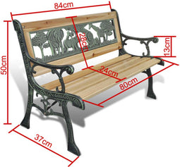 vidaXL - Kindertuinbank - 84 - cm - hout