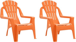 vidaXL - Kindertuinstoelen - 2 - st - hout-look - 37x34x44 - cm - polypropeen - oranje