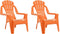 vidaXL - Kindertuinstoelen - 2 - st - hout-look - 37x34x44 - cm - polypropeen - oranje