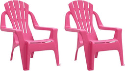 vidaXL - Kindertuinstoelen - 2 - st - hout-look - 37x34x44 - cm - polypropeen - roze