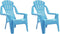 vidaXL - Kindertuinstoelen - 2 - st - hout-look - 37x34x44 - cm - polypropeen - blauw