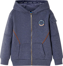 vidaXL-Kindervest-met-capuchon-en-rits-116-gemêleerd-donkerblauw
