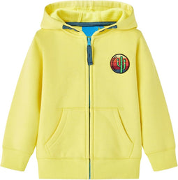 vidaXL-Kindervest-met-capuchon-en-rits-128-lichtgeel