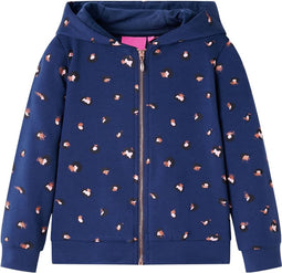 vidaXL-Kindervest-met-capuchon-stippenprint-116-marineblauw