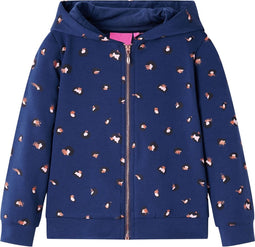 vidaXL-Kindervest-met-capuchon-stippenprint-128-marineblauw
