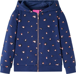 vidaXL-Kindervest-met-capuchon-stippenprint-140-marineblauw