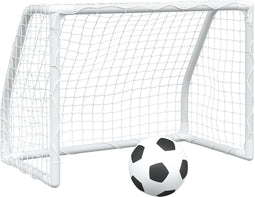 vidaXL - Kindervoetbaldoelen - 2 - st - met - bal - 64x35x48 - cm - metaal - wit
