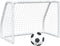 vidaXL - Kindervoetbaldoelen - 2 - st - met - bal - 64x35x48 - cm - metaal - wit
