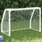 vidaXL - Kindervoetbaldoelen - 2 - st - met - bal - 64x35x48 - cm - metaal - wit
