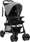 vidaXL - Kinderwagen - 2-in-1 - staal - lichtgrijs - en - zwart