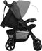 vidaXL - Kinderwagen - 3-in-1 - staal - donkergrijs - en - zwart