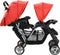 vidaXL - Kinderwagen - dubbel - staal - rood - en - zwart