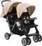 vidaXL - Kinderwagen - dubbel - staal - rood - en - zwart