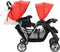 vidaXL - Kinderwagen - dubbel - staal - roze - en - zwart