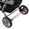 vidaXL - Kinderwagen - dubbel - staal - roze - en - zwart
