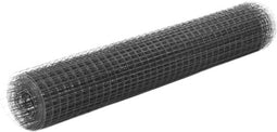 vidaXL - Kippengaas - 10x1 - m - staal - met - PVC - coating - grijs