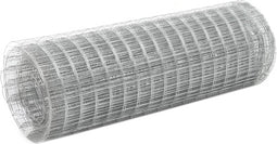 vidaXL Kippengaas 25x0.5 m gegalvaniseerd staal zilverkleurig