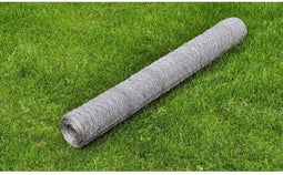 vidaXL Kippengaas 25x0.5 m gegalvaniseerd staal zilverkleurig