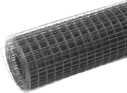 vidaXL Kippengaas 25x0.5 m staal met PVC coating grijs