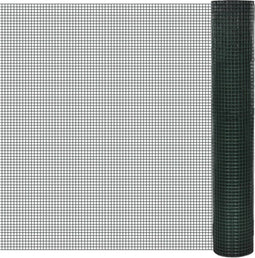 vidaXL Kippengaas 25x1 m gegalvaniseerd staal met PVC-coating groen