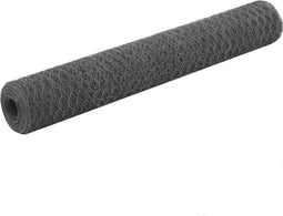 vidaXL Kippengaas 25x1 m staal met PVC coating grijs