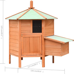 vidaXL - Kippenhok - 126x117x125 - cm - massief - grenen- - en - vurenhout